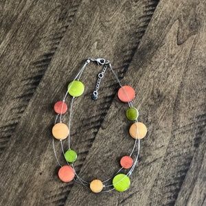 Artisan silver and resin disc necklace
